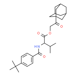 ChemSpider 2D Image | 2-(Adamantan-1-yl)-2-oxoethyl N-[4-(2-methyl-2-propanyl)benzoyl]valinate | C28H39NO4