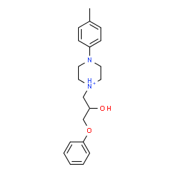 ChemSpider 2D Image | 1-(2-Hydroxy-3-phenoxypropyl)-4-(4-methylphenyl)piperazin-1-ium | C20H27N2O2