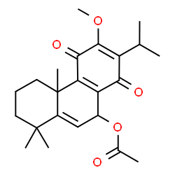 ChemSpider 2D Image | 12-Methoxy-11,14-dioxoabieta-5,8,12-trien-7-yl acetate | C23H30O5
