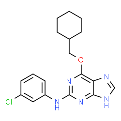ChemSpider 2D Image | 6-CYCLOHEXYLMETHOXY-2-(3'-CHLOROANILINO) PURINE | C18H20ClN5O