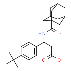 ChemSpider 2D Image | 3-[(Adamantan-1-ylcarbonyl)amino]-3-(4-tert-butylphenyl)propanoic acid | C24H33NO3
