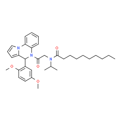 ChemSpider 2D Image | N-{2-[4-(2,5-Dimethoxyphenyl)pyrrolo[1,2-a]quinoxalin-5(4H)-yl]-2-oxoethyl}-N-isopropyldecanamide | C34H45N3O4