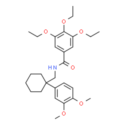 ChemSpider 2D Image | N-{[1-(3,4-Dimethoxyphenyl)cyclohexyl]methyl}-3,4,5-triethoxybenzamide | C28H39NO6