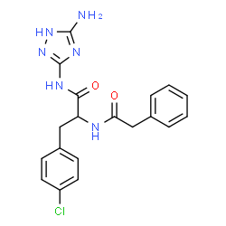 ChemSpider 2D Image | N-(5-Amino-1H-1,2,4-triazol-3-yl)-4-chloro-Nalpha-(phenylacetyl)phenylalaninamide | C19H19ClN6O2