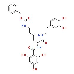 ChemSpider 2D Image | N~6~-[(Benzyloxy)carbonyl]-N-[2-(3,4-dihydroxyphenyl)ethyl]-N~2~-(2,4,6-trihydroxybenzoyl)-L-lysinamide | C29H33N3O9
