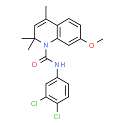 ChemSpider 2D Image | N-(3,4-Dichlorophenyl)-7-methoxy-2,2,4-trimethyl-1(2H)-quinolinecarboxamide | C20H20Cl2N2O2