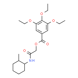 ChemSpider 2D Image | 2-[(2-Methylcyclohexyl)amino]-2-oxoethyl 3,4,5-triethoxybenzoate | C22H33NO6
