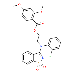ChemSpider 2D Image | 2-[(2-Chlorophenyl)(1,1-dioxido-1,2-benzothiazol-3-yl)amino]ethyl 2,4-dimethoxybenzoate | C24H21ClN2O6S