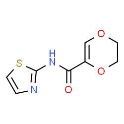ChemSpider 2D Image | N-(1,3-Thiazol-2-yl)-5,6-dihydro-1,4-dioxine-2-carboxamide | C8H8N2O3S