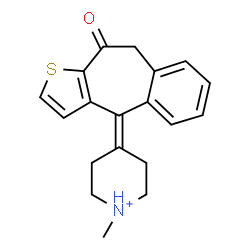 ChemSpider 2D Image | 1-Methyl-4-(10-oxo-9,10-dihydro-4H-benzo[4,5]cyclohepta[1,2-b]thiophen-4-ylidene)piperidinium | C19H20NOS