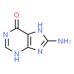 ChemSpider 2D Image | 8-Amino-7H-purin-6-ol | C5H5N5O
