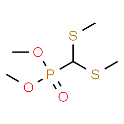 ChemSpider 2D Image | Dimethyl [bis(methylsulfanyl)methyl]phosphonate | C5H13O3PS2
