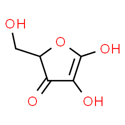 ChemSpider 2D Image | 4,5-Dihydroxy-2-(hydroxymethyl)-3(2H)-furanone | C5H6O5