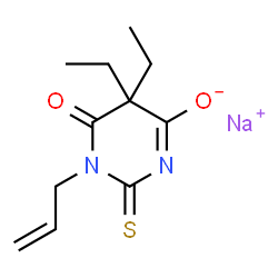 ChemSpider 2D Image | Sodium 1-allyl-5,5-diethyl-6-oxo-2-thioxo-1,2,5,6-tetrahydro-4-pyrimidinolate | C11H15N2NaO2S