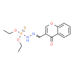 ChemSpider 2D Image | Phosphorohydrazidothioic acid, N'-[(4-oxo-4H-1-benzopyran-3-yl)methylene]-, O,O-diethyl ester | C14H17N2O4PS