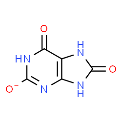 ChemSpider 2D Image | 6,8-Dioxo-6,7,8,9-tetrahydro-1H-purin-2-olate | C5H3N4O3