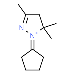 ChemSpider 2D Image | 1-Cyclopentylidene-3,5,5-trimethyl-4,5-dihydro-1H-pyrazol-1-ium | C11H19N2
