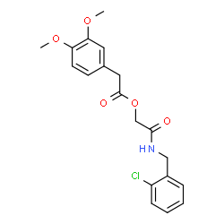 ChemSpider 2D Image | 2-[(2-Chlorobenzyl)amino]-2-oxoethyl (3,4-dimethoxyphenyl)acetate | C19H20ClNO5