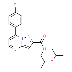 ChemSpider 2D Image | (2,6-Dimethyl-4-morpholinyl)[7-(4-fluorophenyl)pyrazolo[1,5-a]pyrimidin-2-yl]methanone | C19H19FN4O2