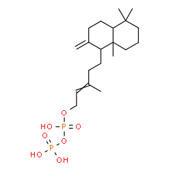 ChemSpider 2D Image | 3-Methyl-5-(5,5,8a-trimethyl-2-methylenedecahydro-1-naphthalenyl)-2-penten-1-yl trihydrogen diphosphate | C20H36O7P2