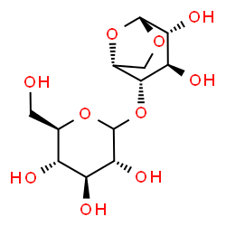 ChemSpider 2D Image | (3R,4S,5S,6R)-2-{[(1R,2S,3R,4R,5R)-3,4-Dihydroxy-6,8-dioxabicyclo[3.2.1]oct-2-yl]oxy}-6-(hydroxymethyl)tetrahydro-2H-pyran-3,4,5-triol (non-preferred name) | C12H20O10