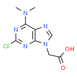 ChemSpider 2D Image | [2-Chloro-6-(dimethylamino)-9H-purin-9-yl]acetic acid | C9H10ClN5O2