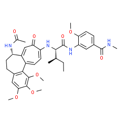 ChemSpider 2D Image | N~2~-[(7S)-7-Acetamido-1,2,3-trimethoxy-9-oxo-5,6,7,9-tetrahydrobenzo[a]heptalen-10-yl]-N-[2-methoxy-5-(methylcarbamoyl)phenyl]-L-alloisoleucinamide | C36H44N4O8