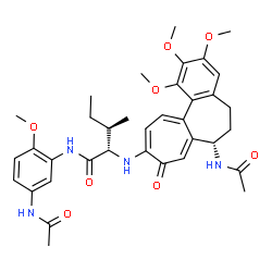 ChemSpider 2D Image | N-(5-Acetamido-2-methoxyphenyl)-N~2~-[(7S)-7-acetamido-1,2,3-trimethoxy-9-oxo-5,6,7,9-tetrahydrobenzo[a]heptalen-10-yl]-L-alloisoleucinamide | C36H44N4O8