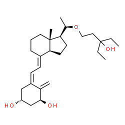 ChemSpider 2D Image | (1S,3R,5Z,7E,9xi)-20-[(3-Ethyl-3-hydroxypentyl)oxy]-9,10-secopregna-5,7,10-triene-1,3-diol | C28H46O4