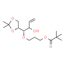 ChemSpider 2D Image | (3xi)-1,2-Dideoxy-4-O-{3-[(2,2-dimethylpropanoyl)oxy]propyl}-5,6-O-isopropylidene-D-erythro-hex-1-enitol | C17H30O6