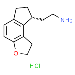 ChemSpider 2D Image | 2-[(8R)-1,6,7,8-Tetrahydro-2H-indeno[5,4-b]furan-8-yl]ethanamine hydrochloride (1:1) | C13H18ClNO