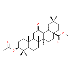 ChemSpider 2D Image | Methyl (3beta,5xi,9xi)-3-acetoxy-12-oxooleanan-28-oate | C33H52O5