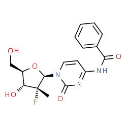 ChemSpider 2D Image | N-Benzoyl-2'-deoxy-2'-fluoro-2'-methylcytidine | C17H18FN3O5