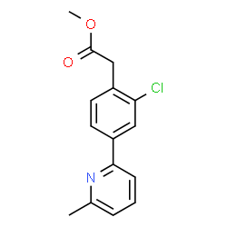 ChemSpider 2D Image | Methyl [2-chloro-4-(6-methyl-2-pyridinyl)phenyl]acetate | C15H14ClNO2