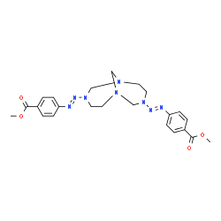 ChemSpider 2D Image | Dimethyl 4,4'-[1,3,6,8-tetraazabicyclo[4.4.1]undecane-3,8-diyldi(E)-2,1-diazenediyl]dibenzoate | C23H28N8O4