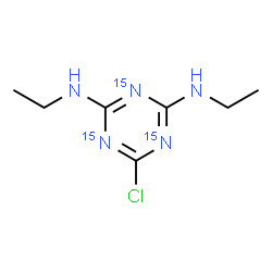 ChemSpider 2D Image | 6-Chloro-N,N'-diethyl(~15~N_3_)-1,3,5-triazine-2,4-diamine | C7H12ClN215N3