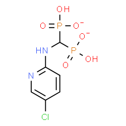 ChemSpider 2D Image | {[(5-Chloro-2-pyridinyl)amino]methylene}bis[hydrogen (phosphonate)] | C6H7ClN2O6P2