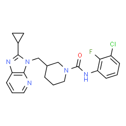 ChemSpider 2D Image | N-(3-Chloro-2-fluorophenyl)-3-[(2-cyclopropyl-3H-imidazo[4,5-b]pyridin-3-yl)methyl]-1-piperidinecarboxamide | C22H23ClFN5O