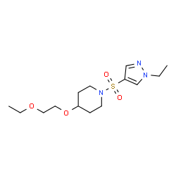 ChemSpider 2D Image | 4-(2-Ethoxyethoxy)-1-[(1-ethyl-1H-pyrazol-4-yl)sulfonyl]piperidine | C14H25N3O4S