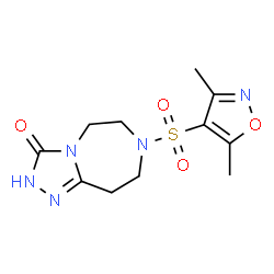 ChemSpider 2D Image | 7-[(3,5-Dimethyl-1,2-oxazol-4-yl)sulfonyl]-2,5,6,7,8,9-hexahydro-3H-[1,2,4]triazolo[4,3-d][1,4]diazepin-3-one | C11H15N5O4S