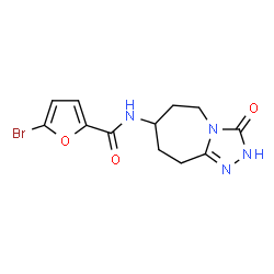 ChemSpider 2D Image | 5-Bromo-N-(3-oxo-2,5,6,7,8,9-hexahydro-3H-[1,2,4]triazolo[4,3-a]azepin-7-yl)-2-furamide | C12H13BrN4O3