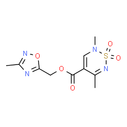 ChemSpider 2D Image | (3-Methyl-1,2,4-oxadiazol-5-yl)methyl 2,5-dimethyl-2H-1,2,6-thiadiazine-4-carboxylate 1,1-dioxide | C10H12N4O5S
