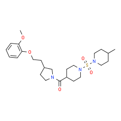 ChemSpider 2D Image | {3-[2-(2-Methoxyphenoxy)ethyl]-1-pyrrolidinyl}{1-[(4-methyl-1-piperidinyl)sulfonyl]-4-piperidinyl}methanone | C25H39N3O5S