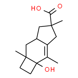 ChemSpider 2D Image | 7a-Hydroxy-2a,5,7-trimethyl-2,2a,3,3a,4,5,6,7a-octahydro-1H-cyclobuta[f]indene-5-carboxylic acid | C15H22O3