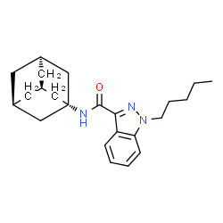 ChemSpider 2D Image | N-[(3s,5s,7s)-Adamantan-1-yl]-1-pentyl-1H-indazole-3-carboxamide | C23H31N3O