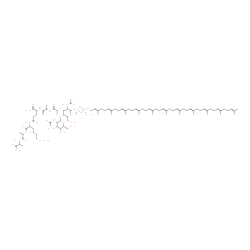ChemSpider 2D Image | 2-[2-[2-[3-acetamido-5-[3-acetamido-4,5-dihydroxy-6-(hydroxymethyl)tetrahydropyran-2-yl]oxy-2-[hydroxy-(hydroxy-(3,7,11,15,19,23,27,31,35,39,43-undecamethyltetratetraconta-2,6,10,14,18,22,26,30,34,38,42-undecaenoxy)phosphoryl)oxy-phosphoryl]oxy-6-(hydroxymethyl)tetrahydropyran-4-yl]oxypropanoylamino]propanoylamino]-5-[[5-amino-1-[[2-[(2-hydroxy-1-methyl-2-oxo-ethyl)amino]-1-methyl-2-oxo-ethyl]carbamoyl]pentyl]amino]-5-oxo-pentanoic acid | C94H156N8O26P2