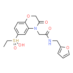 ChemSpider 2D Image | 2-[6-(ethyl-hydroxy-oxo-$l^{5}-sulfanyl)-3-oxo-1,4-benzoxazin-4-yl]-N-(2-furylmethyl)acetamide | C17H19N2O6S
