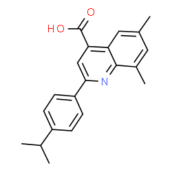 ChemSpider 2D Image | 2-(4-Isopropylphenyl)-6,8-dimethyl-4-quinolinecarboxylic acid | C21H21NO2