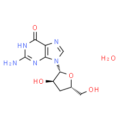 ChemSpider 2D Image | 3'-Deoxyguanosine hydrate (1:1) | C10H15N5O5