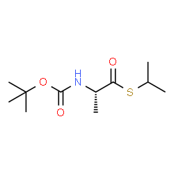 ChemSpider 2D Image | S-Isopropyl (2S)-2-({[(2-methyl-2-propanyl)oxy]carbonyl}amino)propanethioate | C11H21NO3S